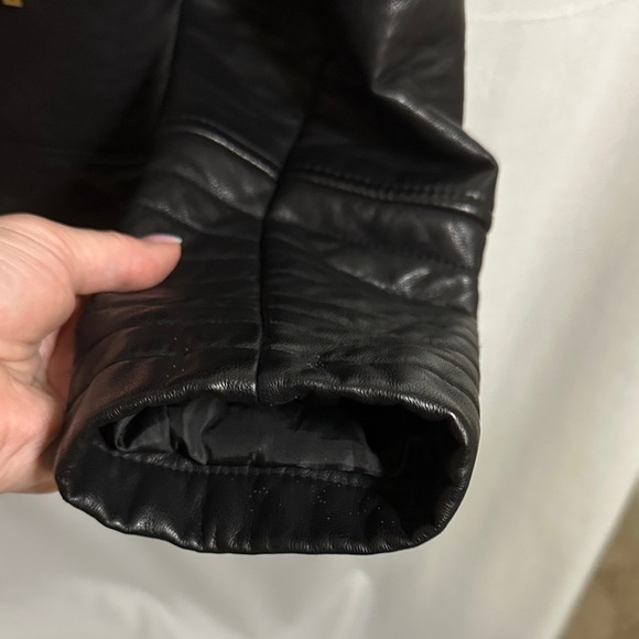 Calvin Klein Black Leather Biker Jacket - Picture 7 of 16